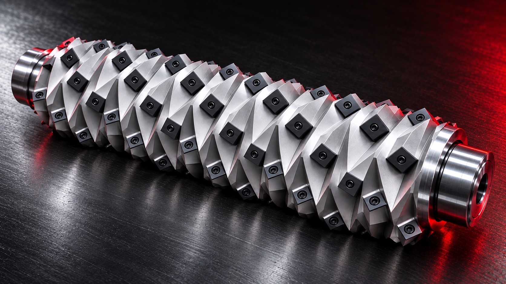 Standalone single-shaft shredder rotor with small square knives